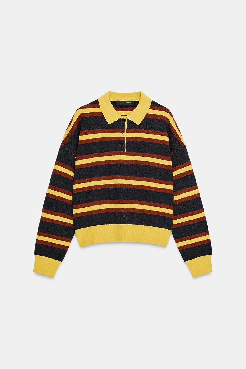 STRIPED KNIT POLO