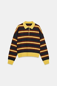 STRIPED KNIT POLO