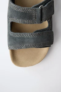 DOUBLE STRAP LEATHER SANDALS