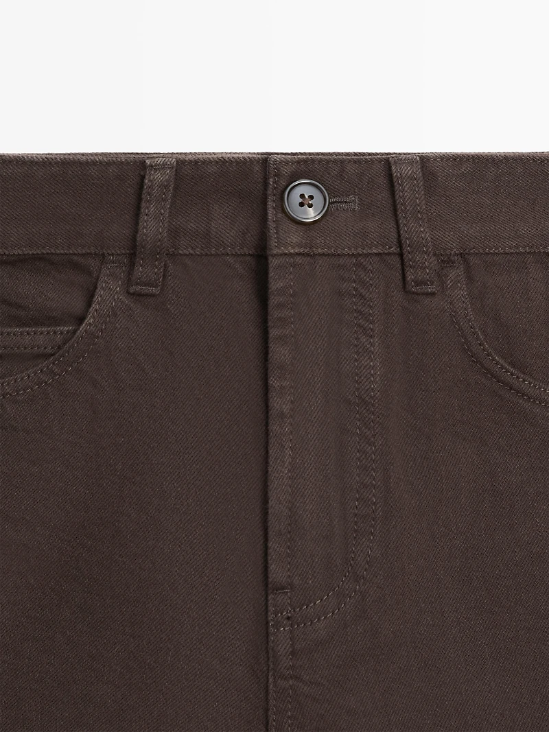 Mid-rise denim shorts