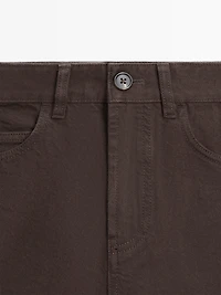 Mid-rise denim shorts