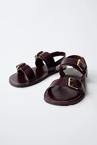 LEATHER BUCKLE SANDALS