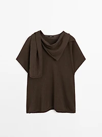 Knit cape with scarf