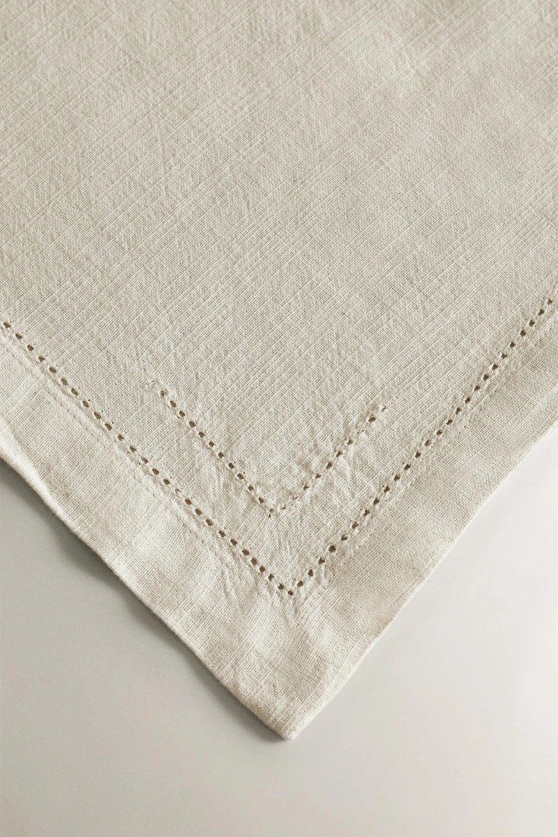 SET OF HEMSTITCHED COTTON NAPKINS (SET 2)