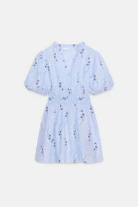 EMBROIDERED PRINTED DRESS