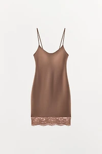 SHORT POLYAMIDE BLEND LACE DRESS