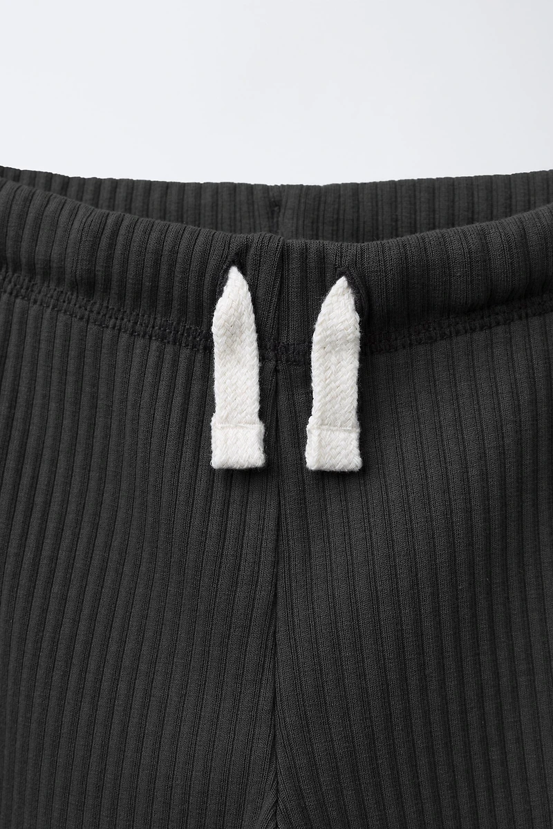 RIBBED LEGGINGS WITH LABEL