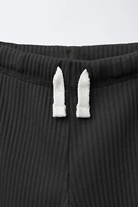 RIBBED LEGGINGS WITH LABEL
