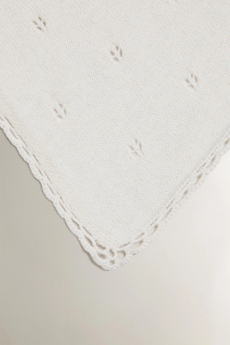 POINTELLE COTTON BABY BLANKET