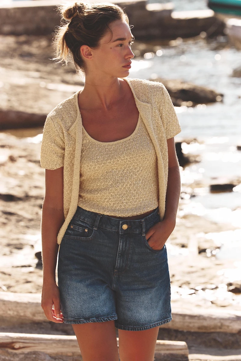 SEQUIN KNIT CARDIGAN