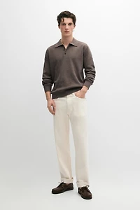 Pull polo en maille de coton à boutons
