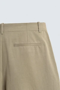 RELAXED FIT COTTON-LINEN SHORTS