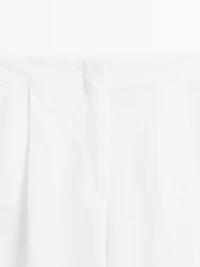 100% linen darted suit trousers