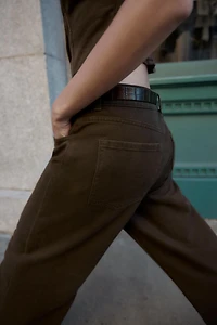 Z1975 HIGH-WAISTED WIDE LEG BELTED JEANS
