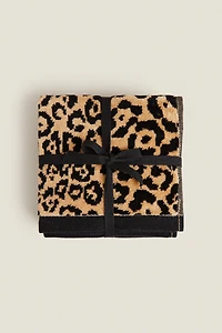 SET OF ANIMAL PRINT VELOUR HAND TOWELS (SET OF 3)