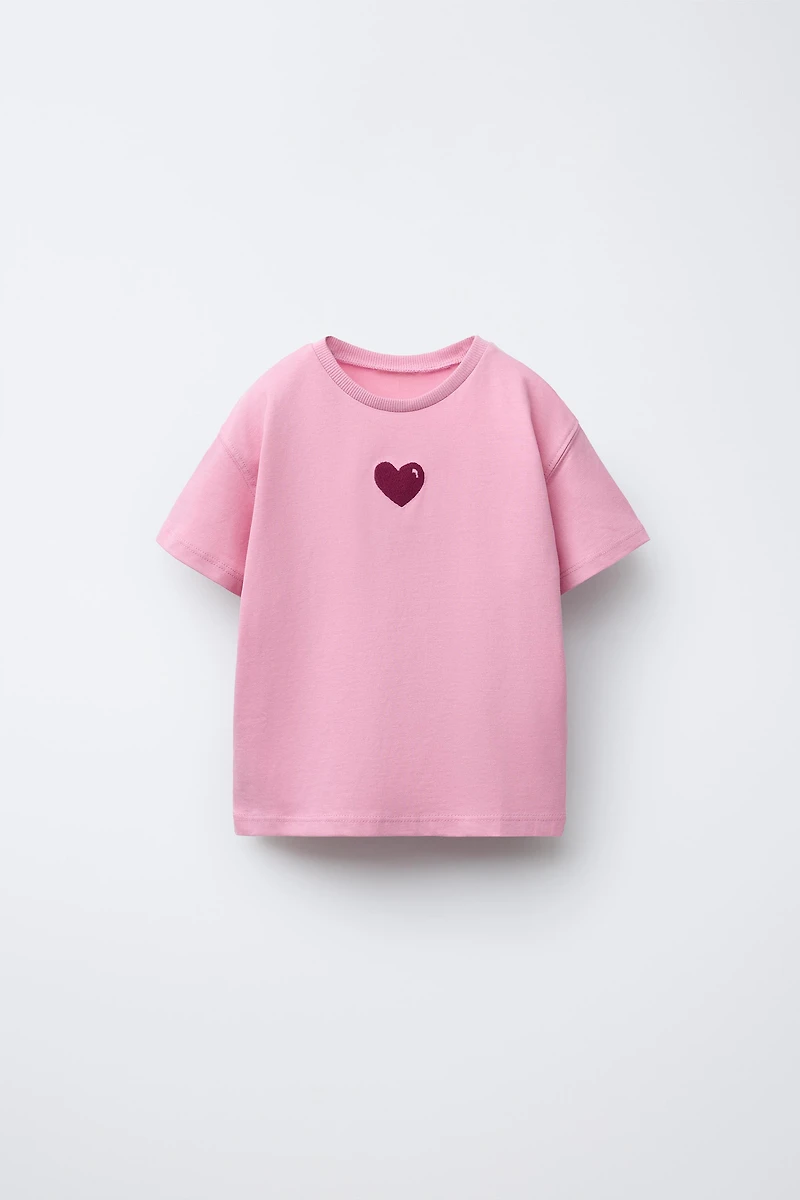 EMBROIDERED AND TEXT T-SHIRT