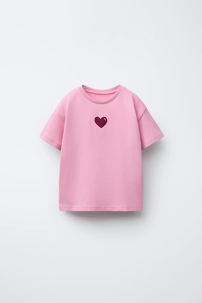 EMBROIDERED AND TEXT T-SHIRT