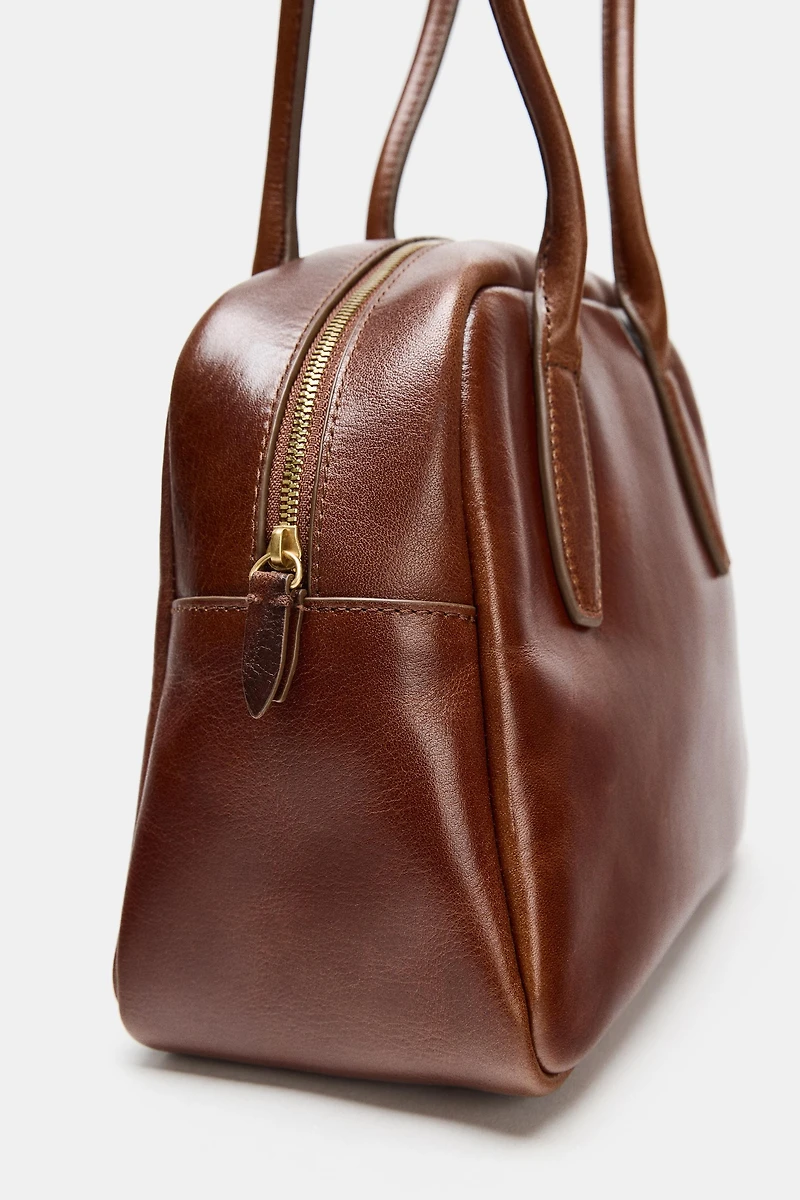 LEATHER BOWLING BAG
