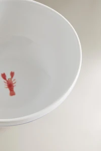 LOBSTER STONEWARE BOWL