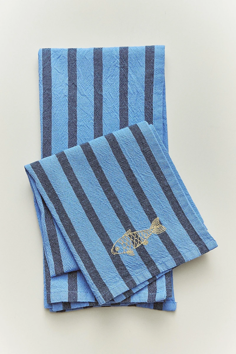 STRIPED FISH KITCHEN TOWELS (PACK OF 2)