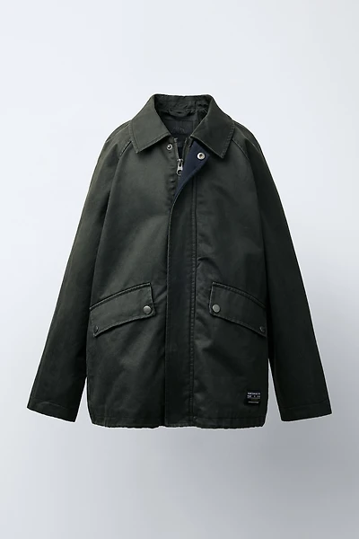 WAXED JACKET WITH LABEL