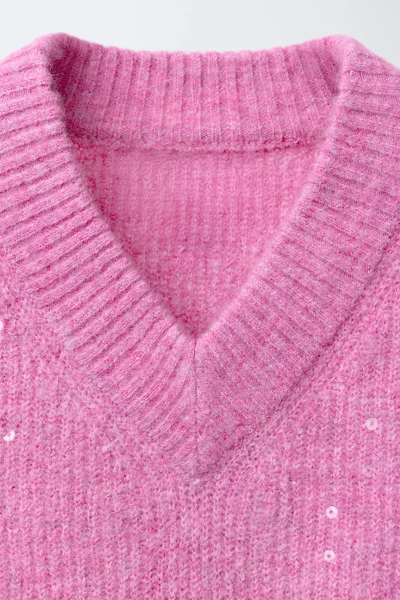 SEQUIN KNIT SWEATER