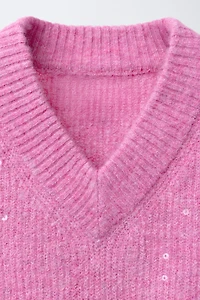 SEQUIN KNIT SWEATER