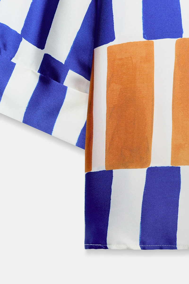 OVERSIZED SATIN-STRIPED SHIRT