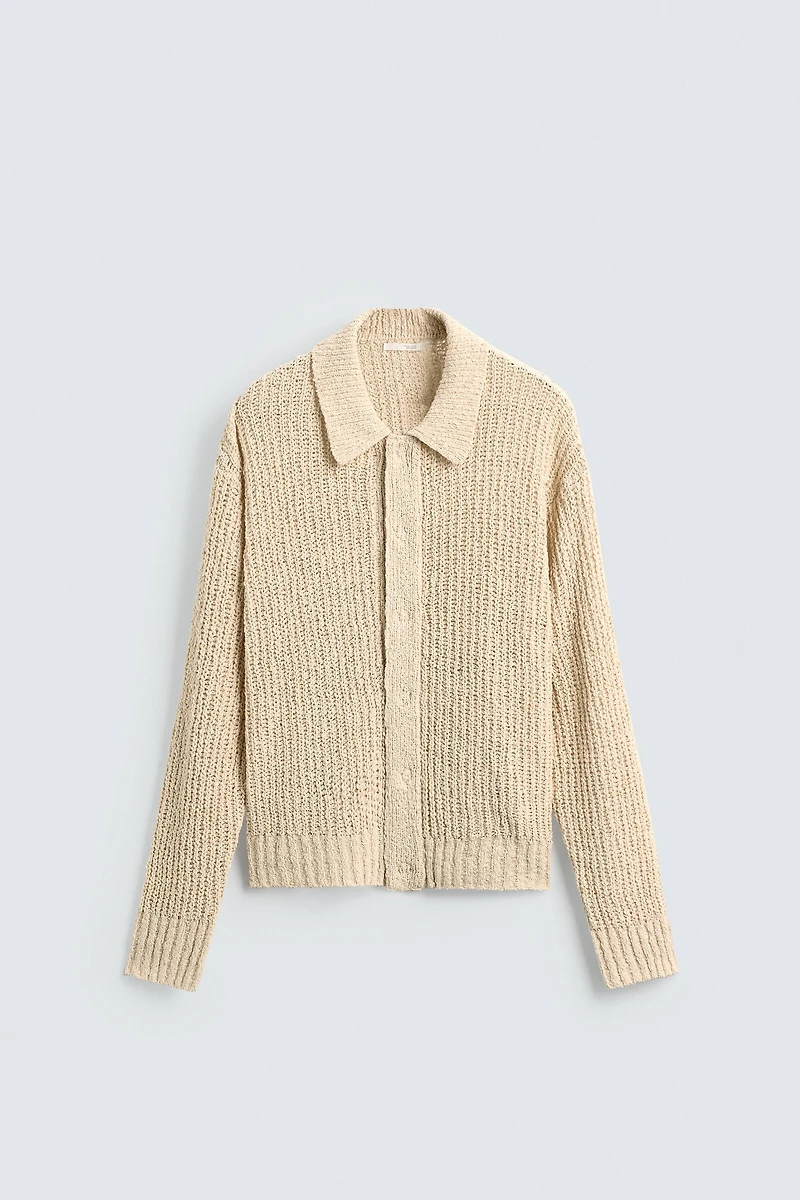 TEXTURED KNIT CARDIGAN