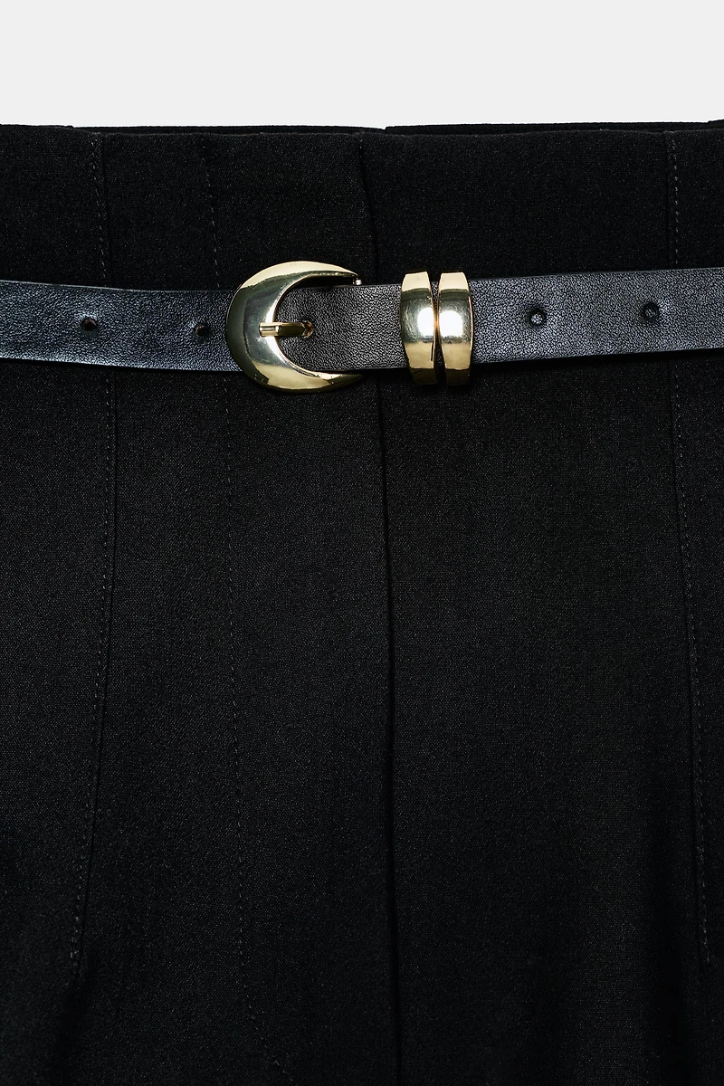 HIGH-WAISTED BELTED PANTS