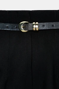 HIGH-WAISTED BELTED PANTS