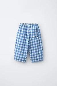 GINGHAM TEXTURED PANTS