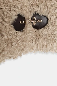 FAUX FUR JACKET WITH FIREMAN CLASPS