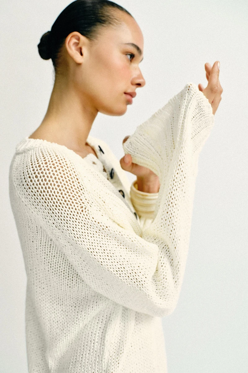 BUTTON KNIT JUMPER