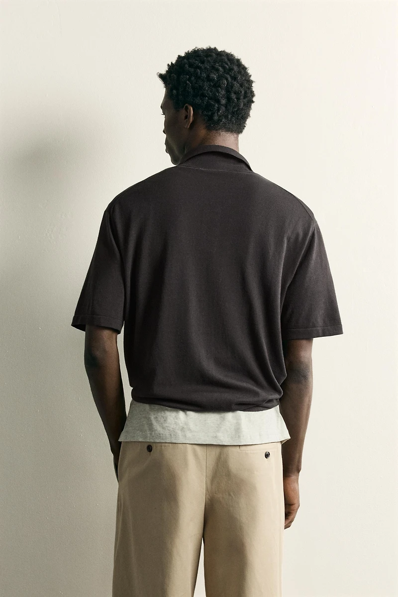 REGULAR FIT COTTON BLEND KNIT POLO