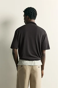 REGULAR FIT COTTON BLEND KNIT POLO