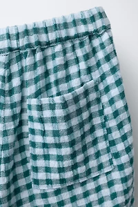 PANTALON BAGGY À CARREAUX TEXTURÉ