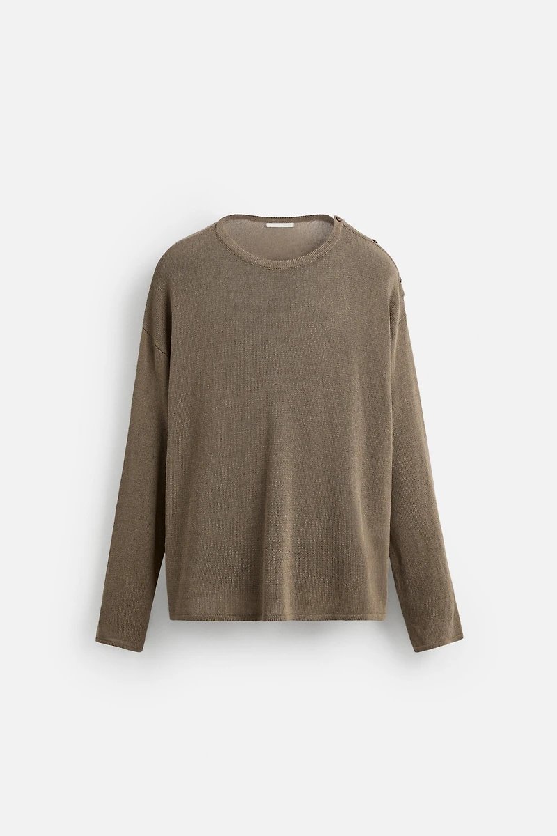 BUTTON KNIT T-SHIRT