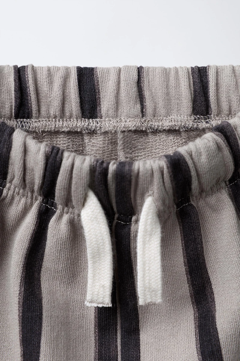 STRIPED BAGGY PLUSH PANTS