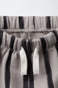 STRIPED BAGGY PLUSH PANTS