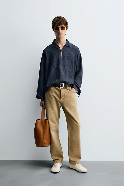 COTTON-LINEN DENIM SHIRT