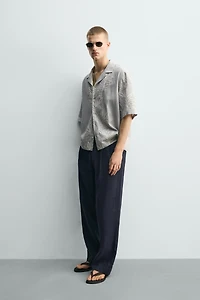 EMBROIDERED LEAF JACQUARD SHIRT