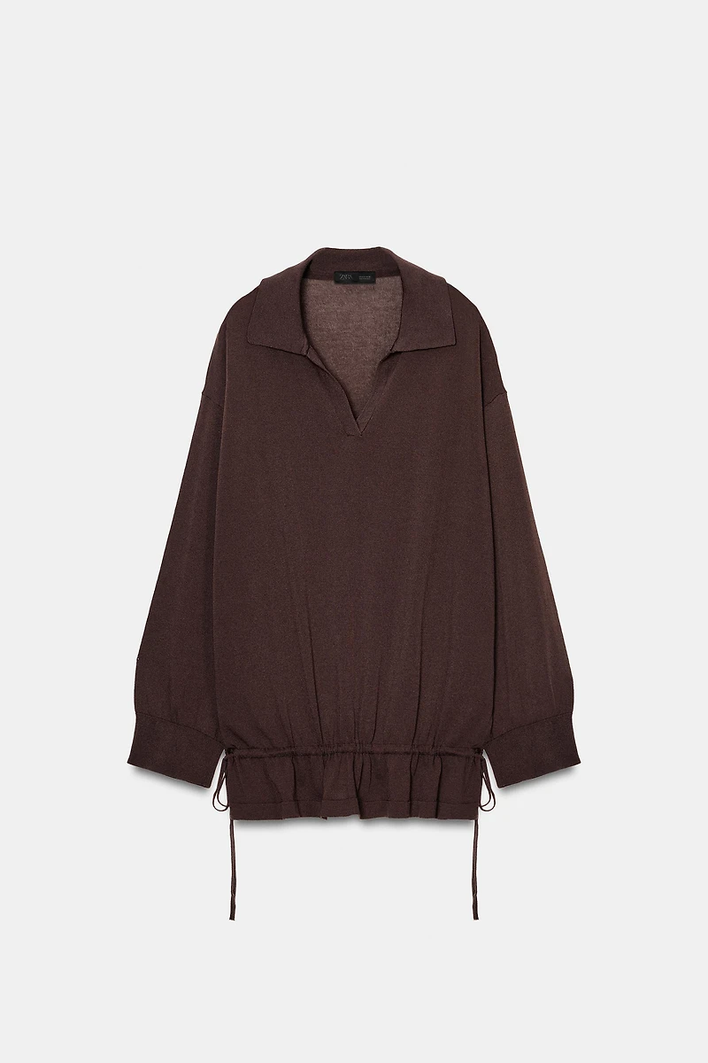 PULL EN MAILLE À PLIS