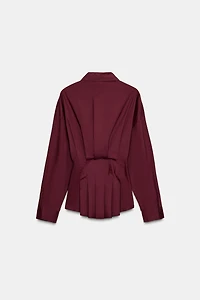 PLEATED POPLIN SHIRT