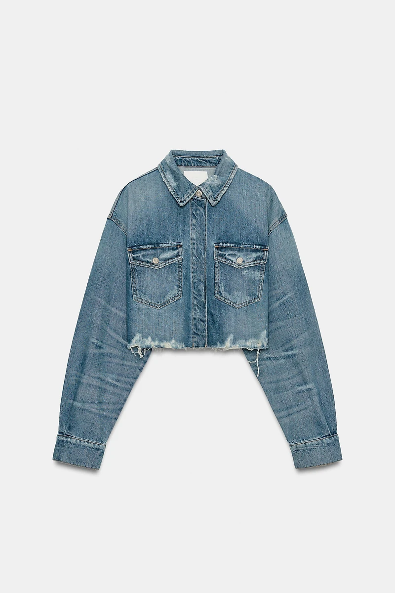 TRF CROP DENIM OVERSHIRT