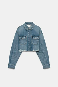 TRF CROP DENIM OVERSHIRT