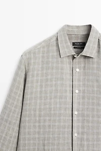 100% linen check shirt