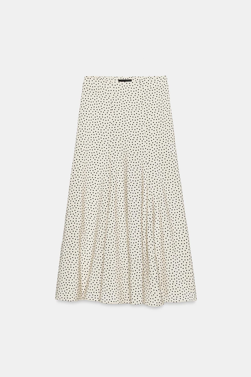POLKA DOT FLOWY MIDI SKIRT