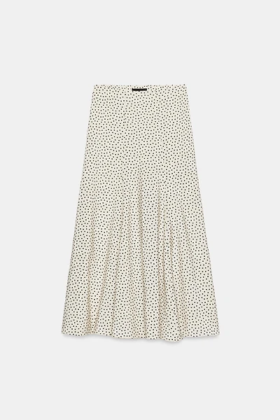 POLKA DOT FLOWY MIDI SKIRT