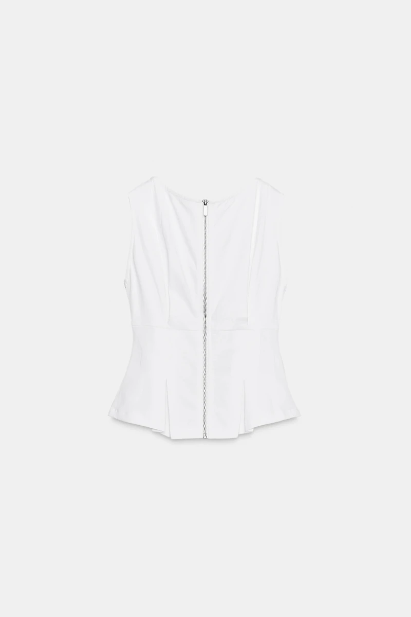 PLEATED ZIP TOP